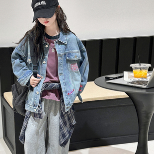 韩国童装女童牛仔外套儿童洋气时髦衣服2026新款女孩网红炸街春装