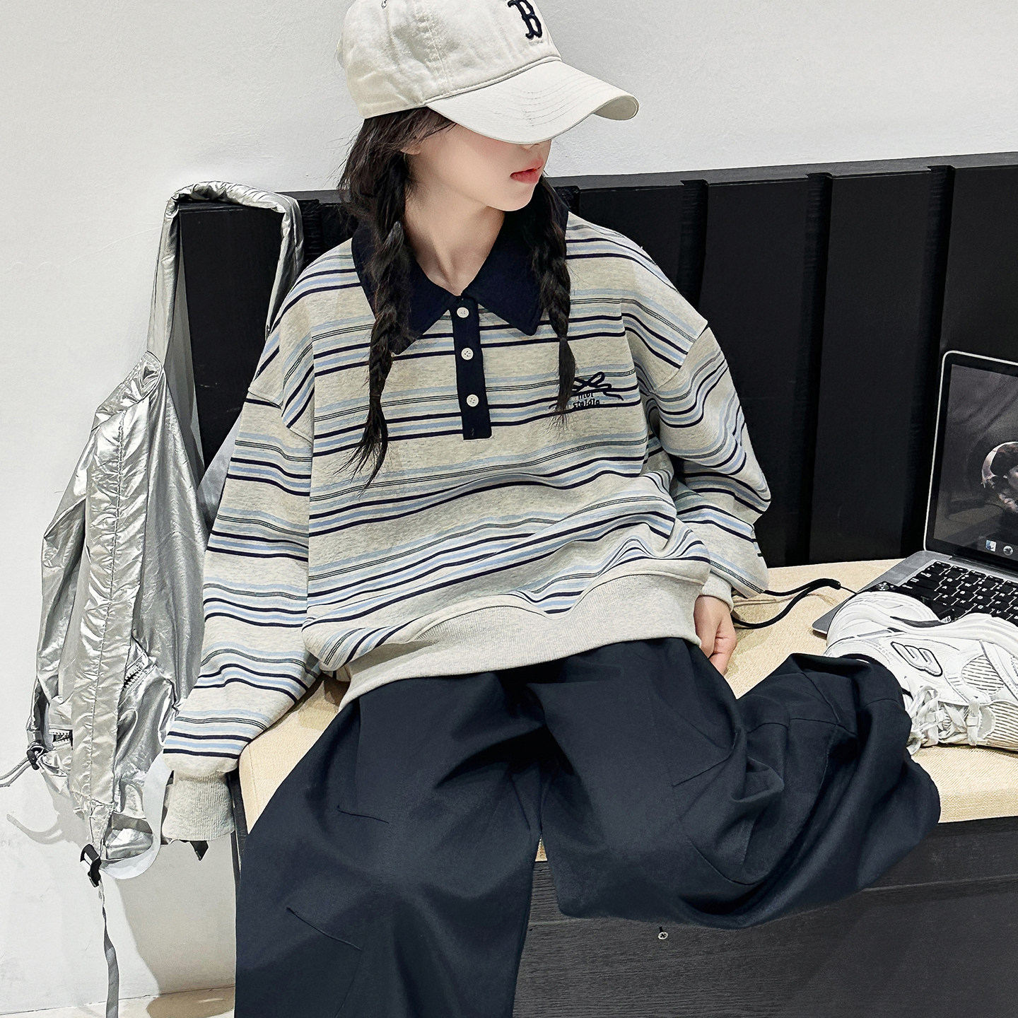 女童polo衫卫衣儿童条纹上衣2026新款春秋装洋气时髦大童女孩衣服