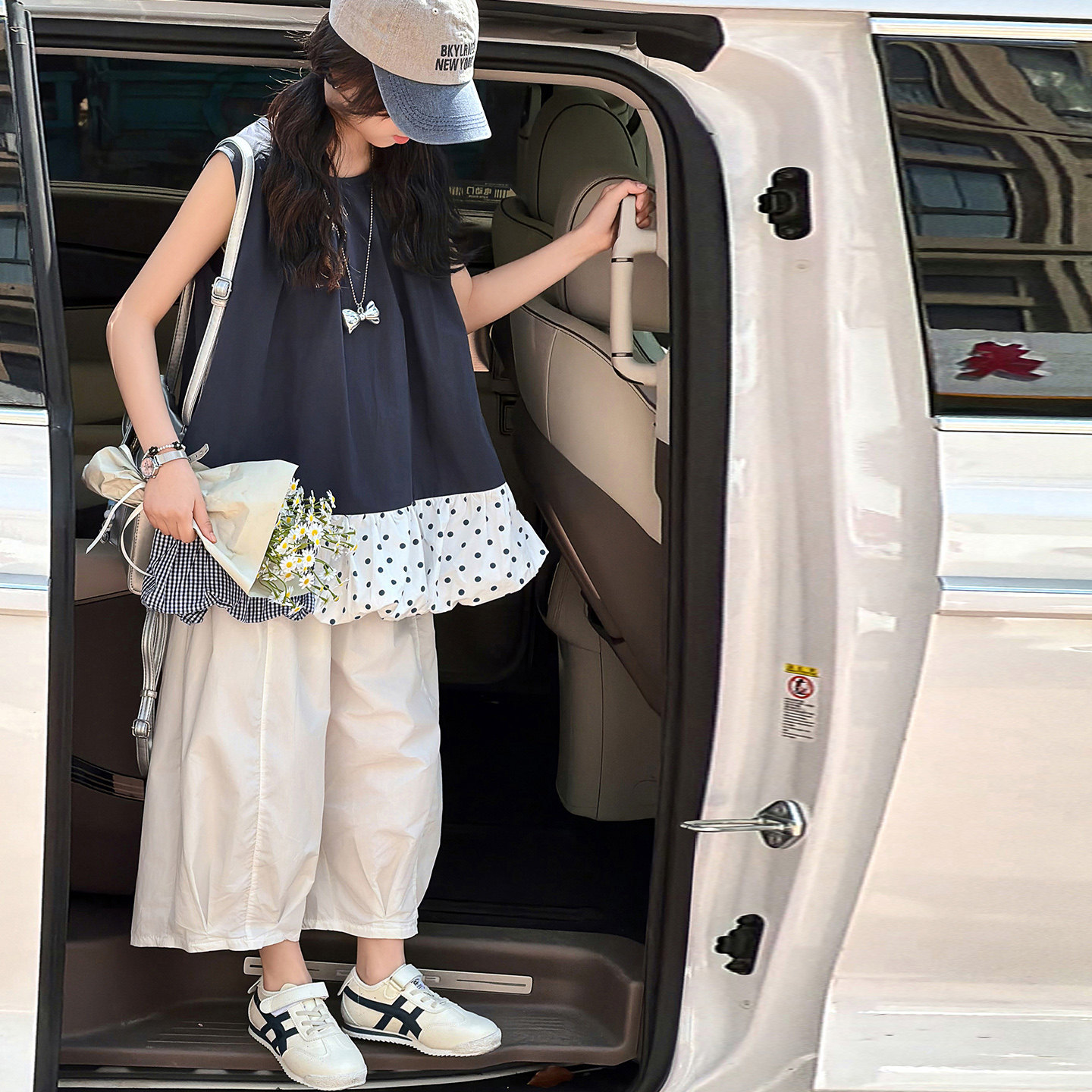 荷叶边女童套装儿童无袖休闲裤夏