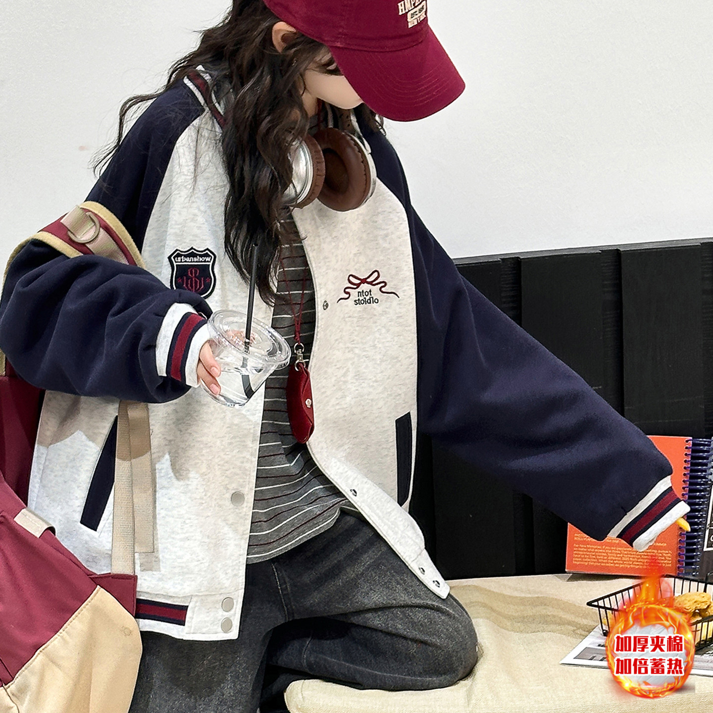 女童卫衣外套儿童轻薄棉袄服夹棉