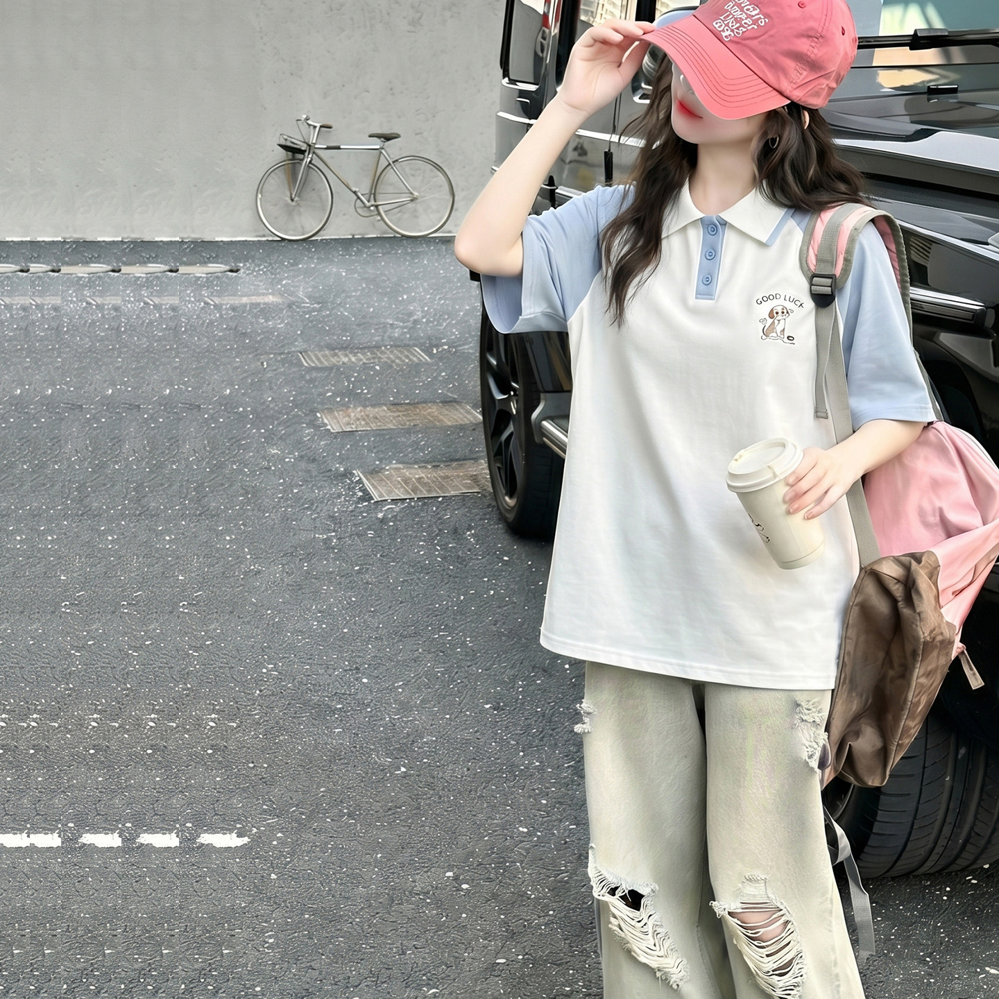果儿kids插肩袖女童polo衫短袖儿童T恤2026夏装新款女孩半袖上衣