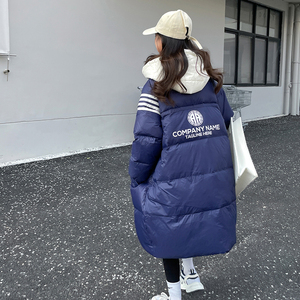 女童羽绒服2023新款洋气网红炸街棉服儿童冬季长款外套女孩冬装潮