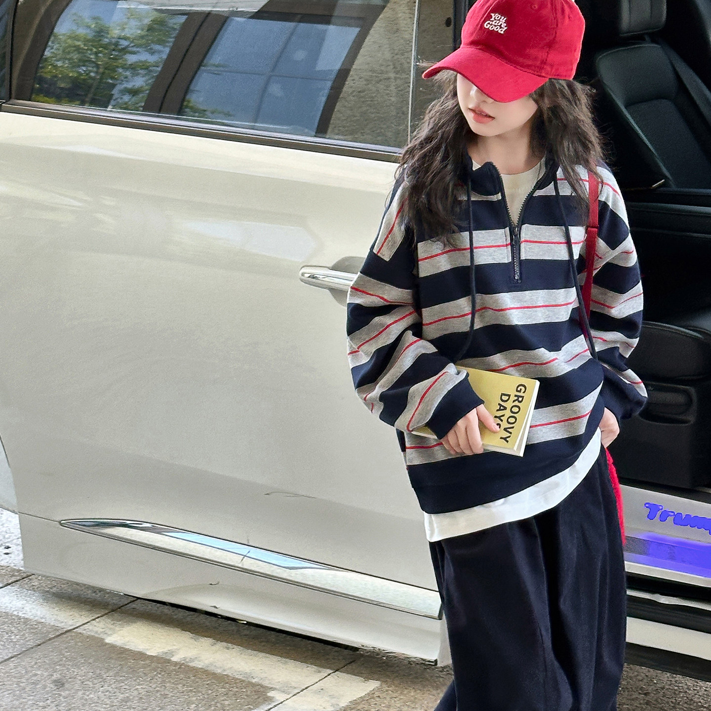 女童套装儿童条纹卫衣裤子两件套
