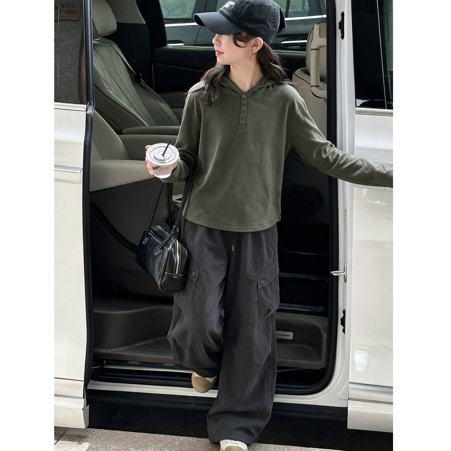个性潮流女童工装裤套装卫衣春秋