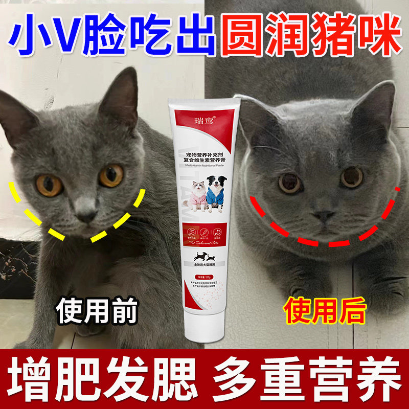 蓝猫增肥发腮营养膏猫咪快速长肉补充营养美毛不掉毛幼猫发腮神器