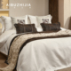 中古诧寂风民宿长吟十件套样板间展厅床上靠垫被套简约高级感床品
