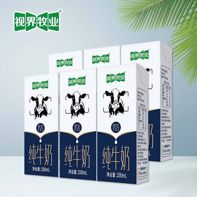 视界牧业学生营养早餐纯牛奶