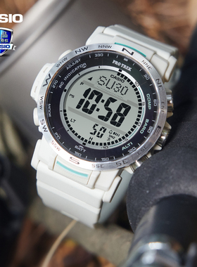 卡西欧手表男士PROTREK太阳能电波登山运动防水表官网正品PRW-35