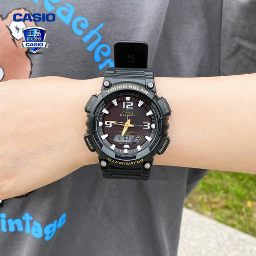 卡西欧太阳能表学生防水运动手表