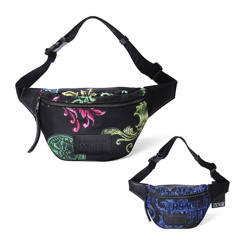 Versace/范思哲VJ男士土豪单肩胸包巴洛克印花E1YUBBA2小腰包