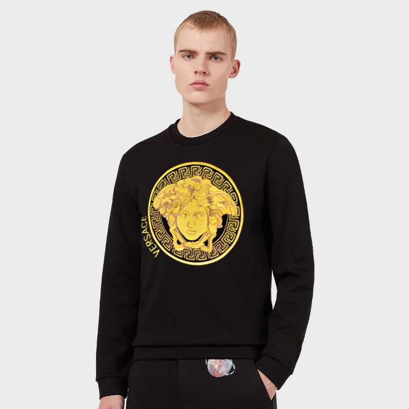 Versace/范思哲男士卫衣烫金字母美杜莎圆领套头秋冬新款男装