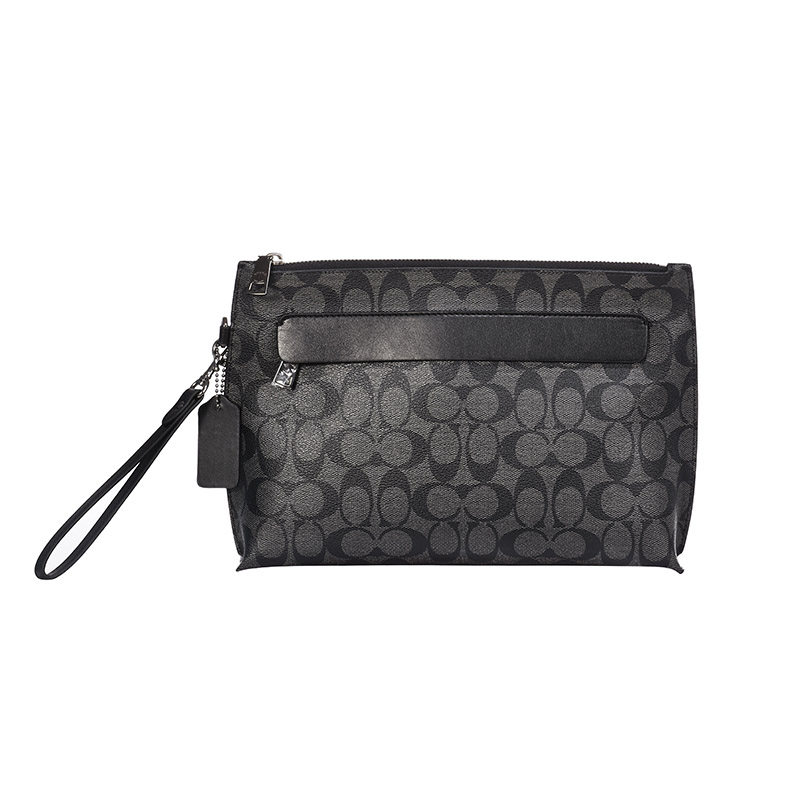 COACH 蔻驰男士手拿包黑标大腰包pvc男包经典腋下包轻奢手包