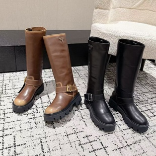 马丁靴冬季 真皮厚底高筒骑士靴英伦风复古百搭休闲机车靴潮靴 新款