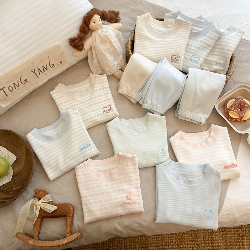 儿童内衣套装舒绒条纹无骨家居服秋衣裤男女童打底两件套宝宝睡衣,童装/婴儿装/亲子装,内衣套装,淘宝优惠券,粉丝福利购,淘宝优惠卷