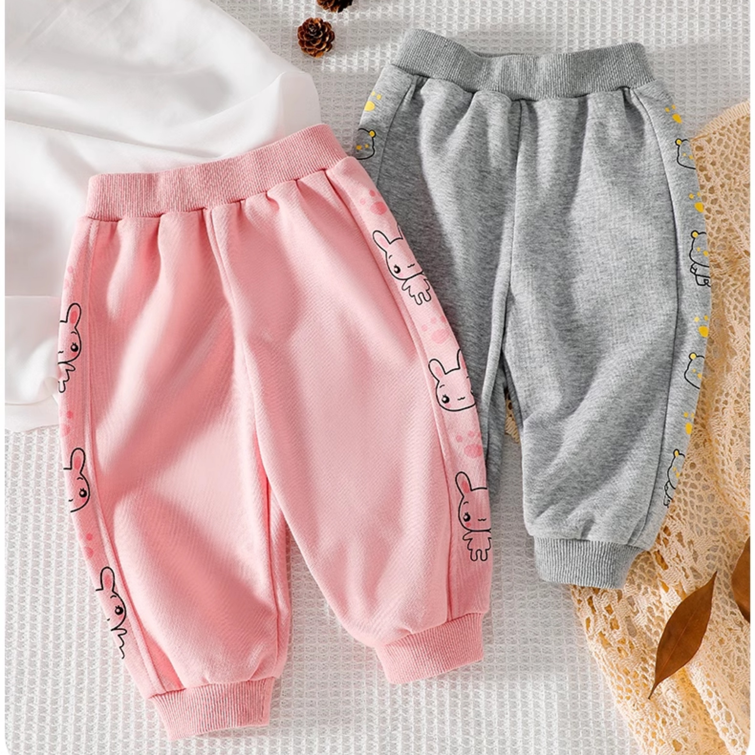 儿童运动裤春秋款卫裤男童裤子女宝休闲裤洋气宽松螺纹收口长裤子