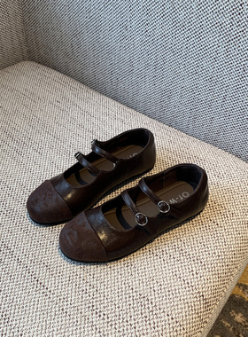 【TFM】2026春季新款复古双扣带玛丽珍鞋女圆头平底浅口单鞋通勤