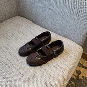 女一字带平底圆头浅口单鞋 百搭 新款 复古玛丽珍鞋 TFM 2026春季