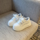 TFM 2026年新款 小白鞋 女增高6CM厚底小个子休闲系带板鞋 运动鞋