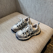 TFM 2026年新款 户外厚底休闲鞋 女系带拼色百搭运动跑步鞋 蓝色