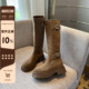 绒面皮带扣厚底增高骑士靴女高筒靴 长靴女不过膝2025新款 TFM