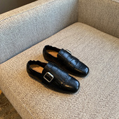 TFM 2026春季 新款 英伦风复古皮带扣流苏百搭平底小皮鞋 女单鞋