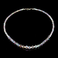 Fashion crystal necklace fashion versatile diamond geometry