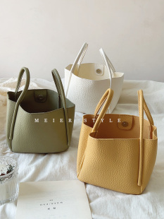 2023新款 马卡龙菜篮子水桶包手提小包包斜挎单肩包托特包子母包女