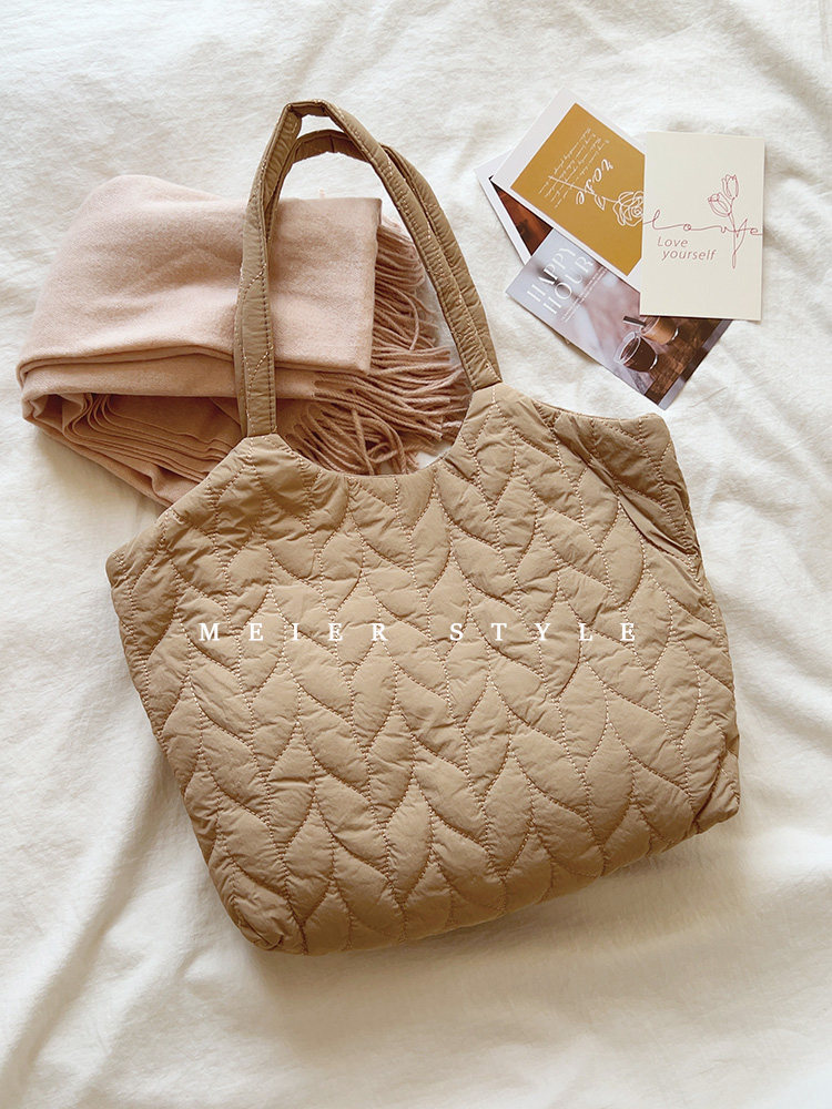 大容量托特包棉服包单肩包手提包
