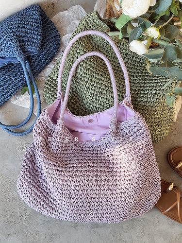 时尚编织包大容量托特包草编包