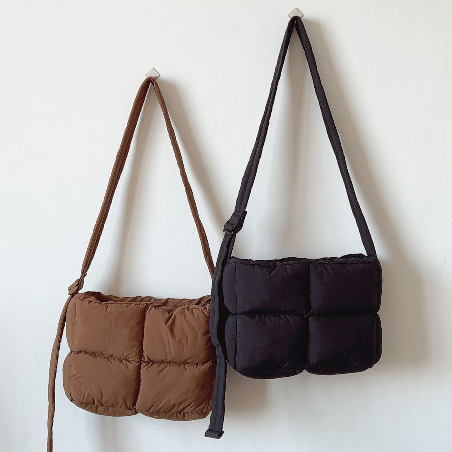 ins时尚棉服包尼龙包休闲小方包夹棉包休闲单肩斜挎包豆腐包女包,箱包皮具/热销女包/男包,托特包,淘宝优惠券,粉丝福利购,淘宝优惠卷