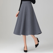 A-line skirt women's autumn and winter 2021 new fashion temperament umbrella skirt mid-length high waist thin large size long skirt