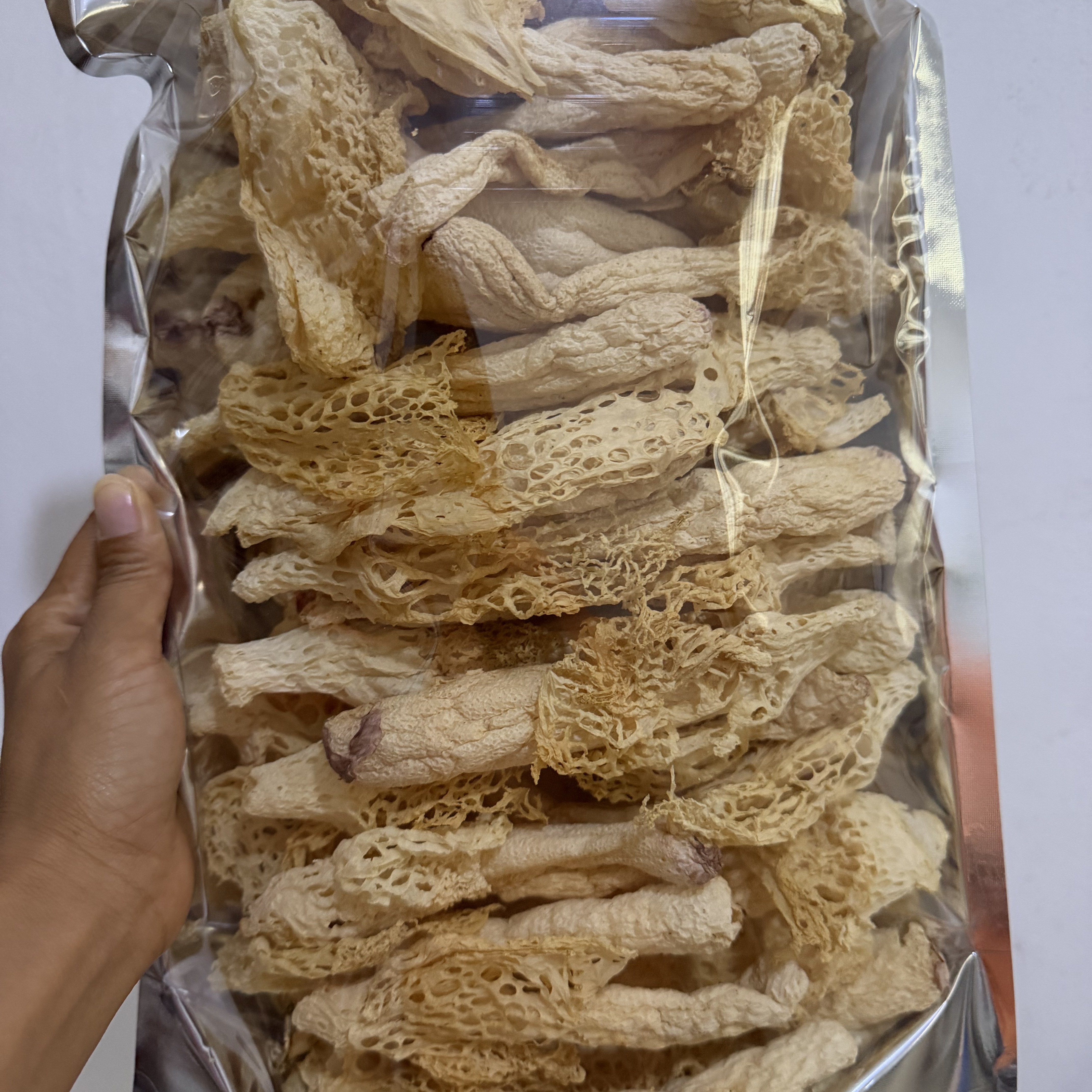 现烤贵州红托竹荪干货店主自己烤干无添加100g135元包邮