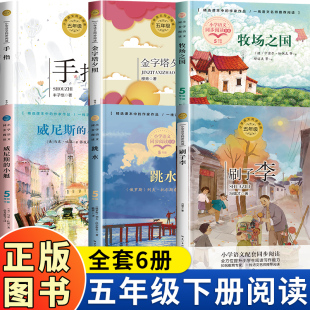 全套6册 五年级下册必读的课外书语文同步阅读作家作品 刷子李 金字塔夕照威尼斯的小艇牧场之国 跳水手指 长江文艺出版社