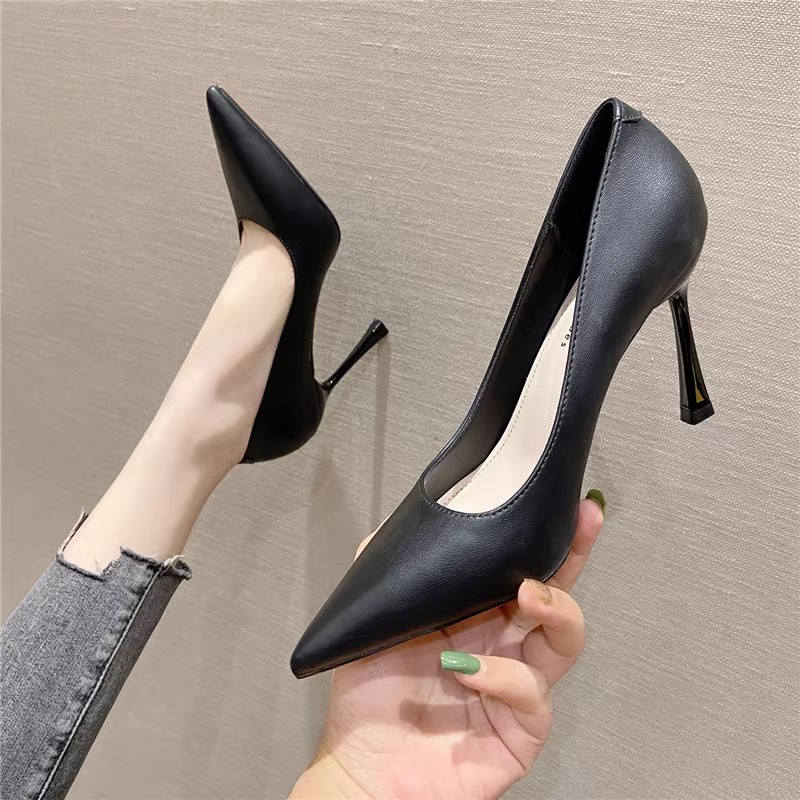 尖头鞋法式高跟单鞋女细跟