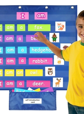 多功能故事条句子条单词卡片教具插卡挂袋Standards Pocket Chart