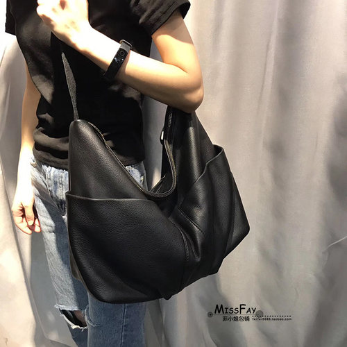 头层牛皮单肩斜挎大容量欧美大包