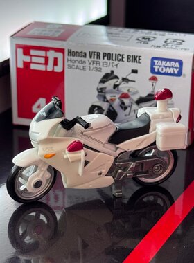 TOMY多美卡红白盒4号本田VFR摩托车巡逻警车玩具合金汽车摆件模型