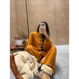 ENFUR | 慵懒风软糯圆领针织毛衣+阔腿裤羊毛套装EN8015