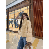 ENFUR 紫金级短二横排立领水貂皮草外套GG79185 佛罗伦萨