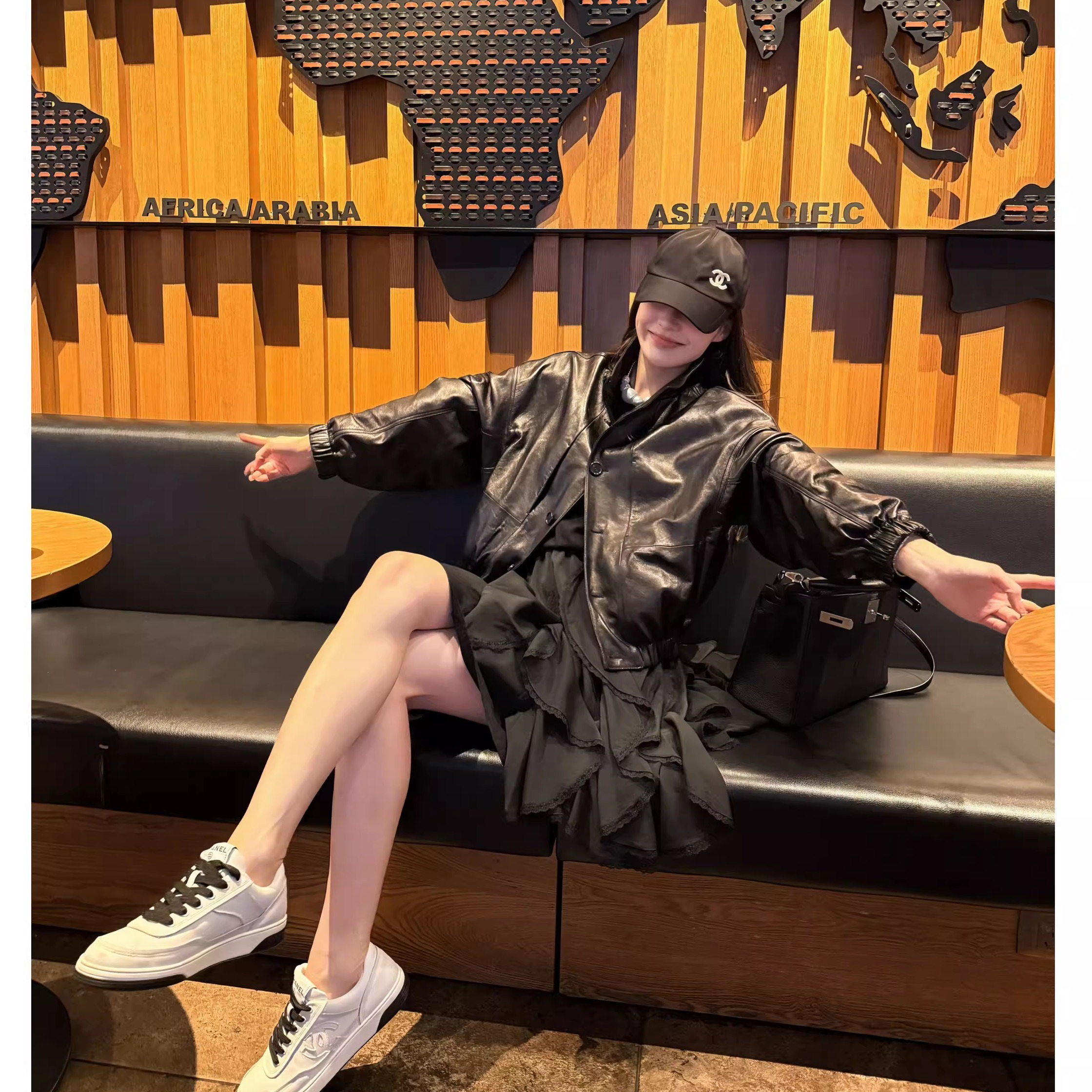立领女款绵羊皮皮衣外套