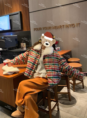 ENFUR | 彩虹糖 进口头层真皮无涂哑光印花90白鹅绒服外套GG77512