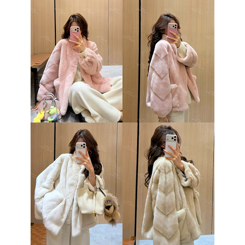 紫金级立领小母貂水貂皮草外套