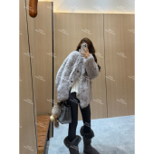 ENFUR 山茶左岸 立领托卡皮毛一体皮草外套GG78322