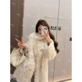 city ENFUR Seoul 托卡皮毛一体双排扣皮草外套GG78325