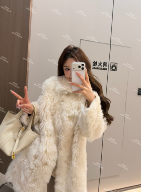 ENFUR | Seoul city  托卡皮毛一体双排扣皮草外套GG78325