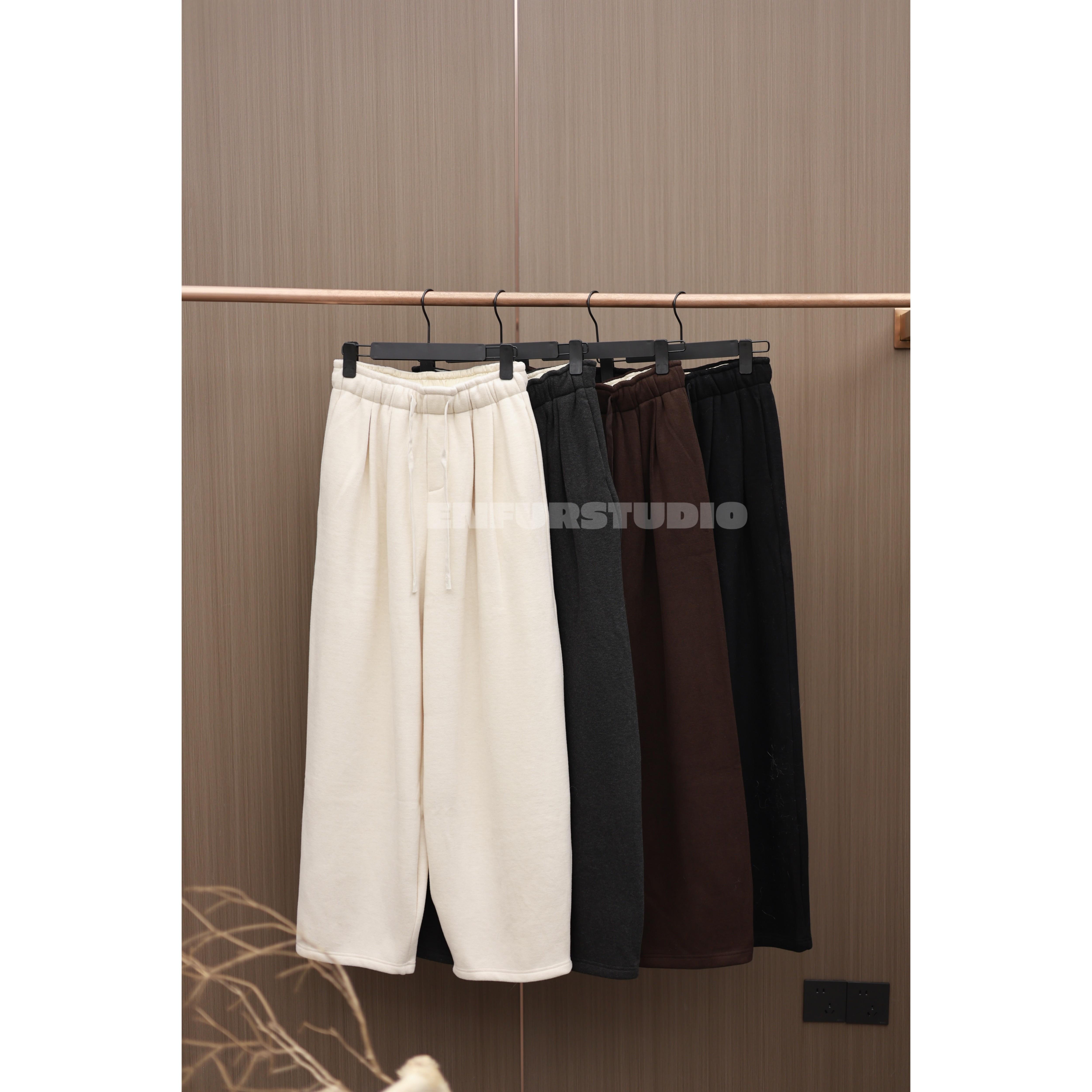 P6027松紧腰休闲裤直筒阔腿裤