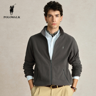 POLOWALK男式摇粒绒外套秋冬保暖立领时尚休闲夹克AD5W44150661
