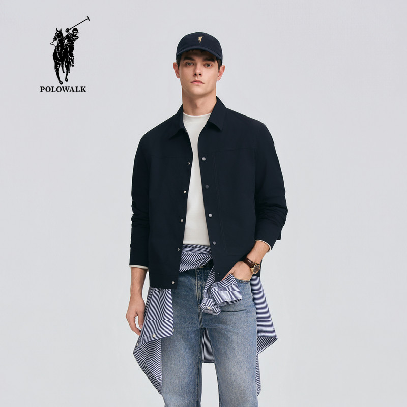POLOWALK男式夹克2026春季新品翻领单排扣运动休闲户外夹克外套,男装,夹克,淘宝优惠券,粉丝福利购,淘宝优惠卷