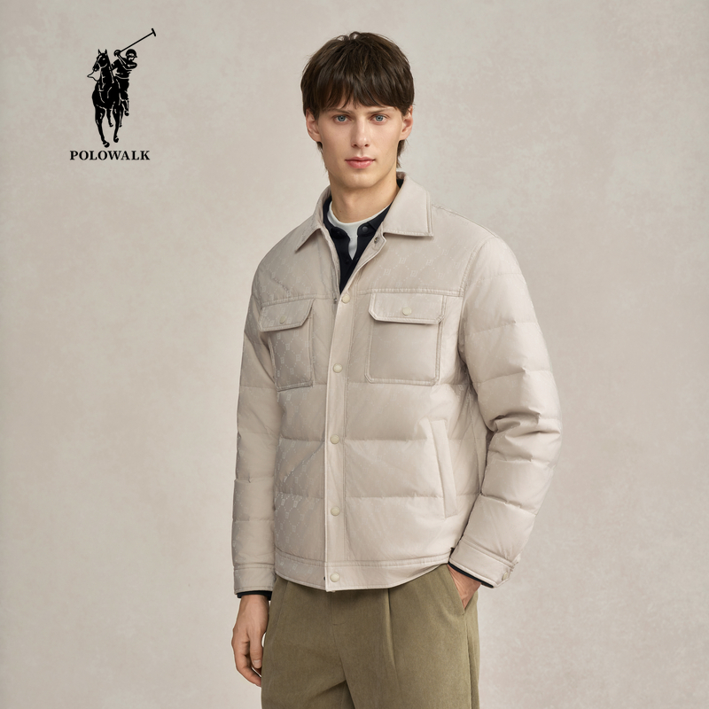 POLOWALK男装2025冬季保罗新品男式轻薄翻领款羽绒服CN5W54190411