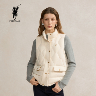 POLOWALK女装2025冬季保罗新品女式立领直筒羽绒马甲BZRW54400251